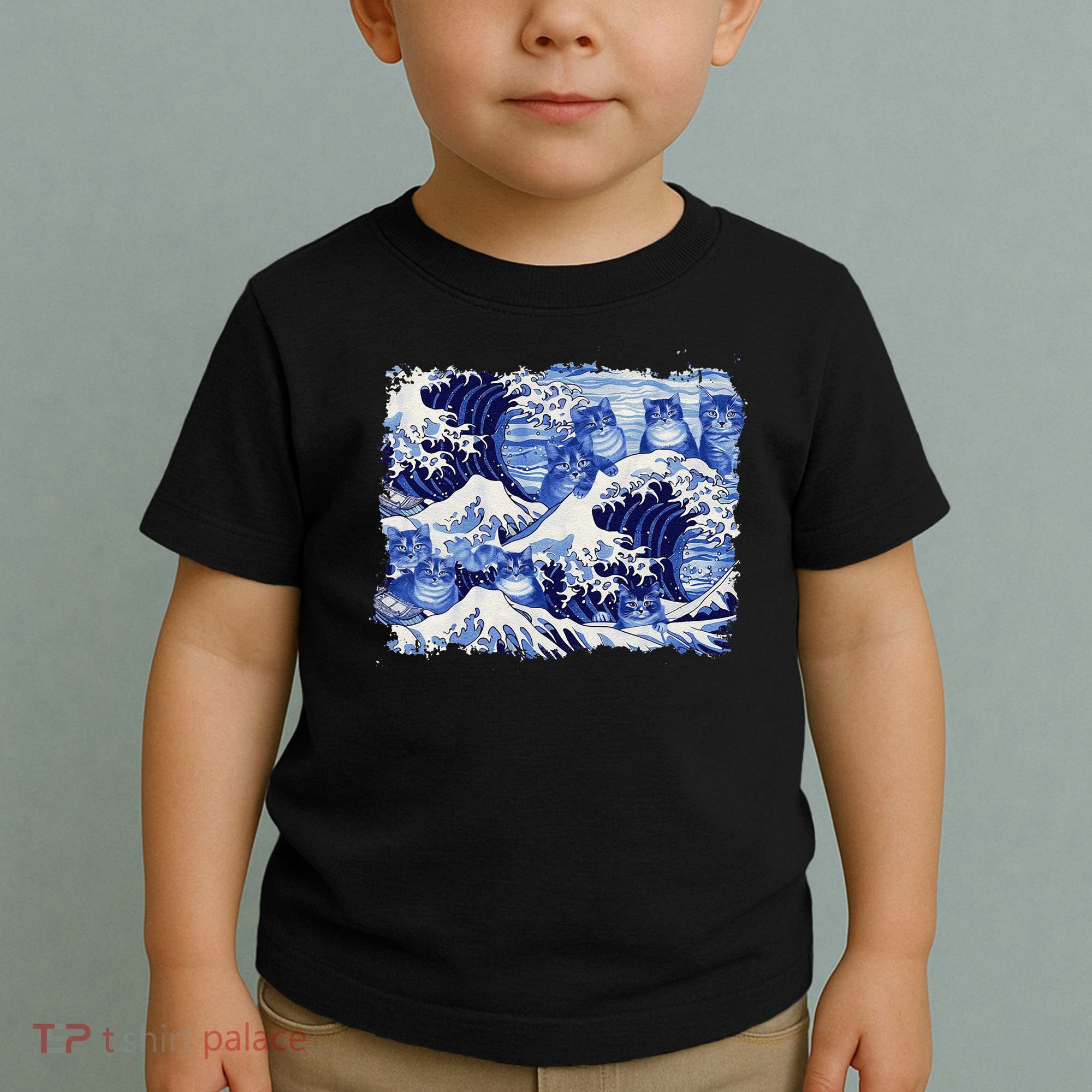 Blue Cats Wave For Kamala Funny Cat Owners Kamala Harris Gift Toddler T-Shirt