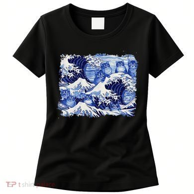 Blue Cats Wave For Kamala Funny Cat Owners Kamala Harris Gift Women's T-Shirt