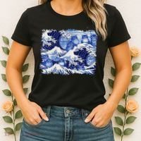 Blue Cats Wave For Kamala Funny Cat Owners Kamala Harris Gift Women's T-Shirt thumb 2