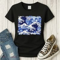 Blue Cats Wave For Kamala Funny Cat Owners Kamala Harris Gift Women's T-Shirt thumb 3