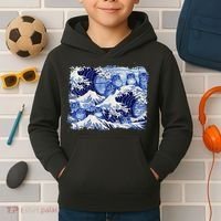 Blue Cats Wave For Kamala Funny Cat Owners Kamala Harris Gift Kids Hoodie thumb 2