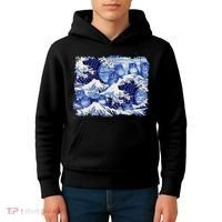 Blue Cats Wave For Kamala Funny Cat Owners Kamala Harris Gift Kids Hoodie thumb 4