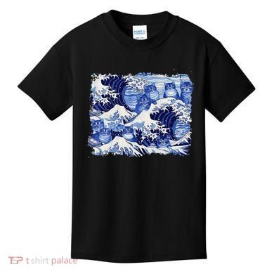 Blue Cats Wave For Kamala Funny Cat Owners Kamala Harris Gift Kids T-Shirt