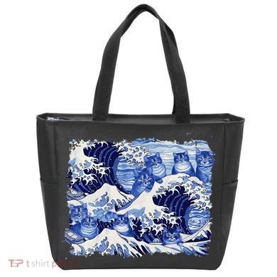 Blue Cats Wave For Kamala Funny Cat Owners Kamala Harris Gift Tote Bag