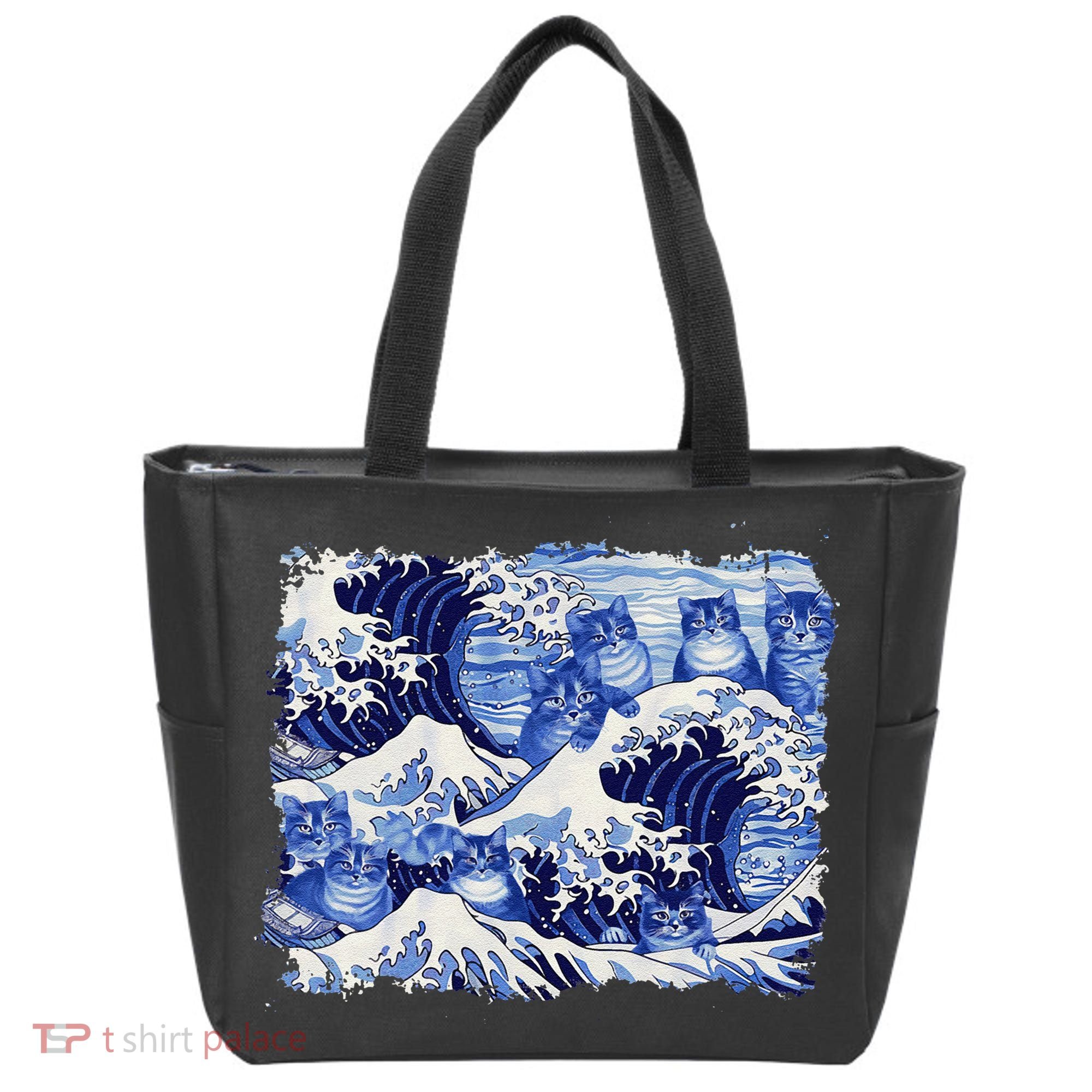 Blue Cats Wave For Kamala Funny Cat Owners Kamala Harris Gift Tote Bag
