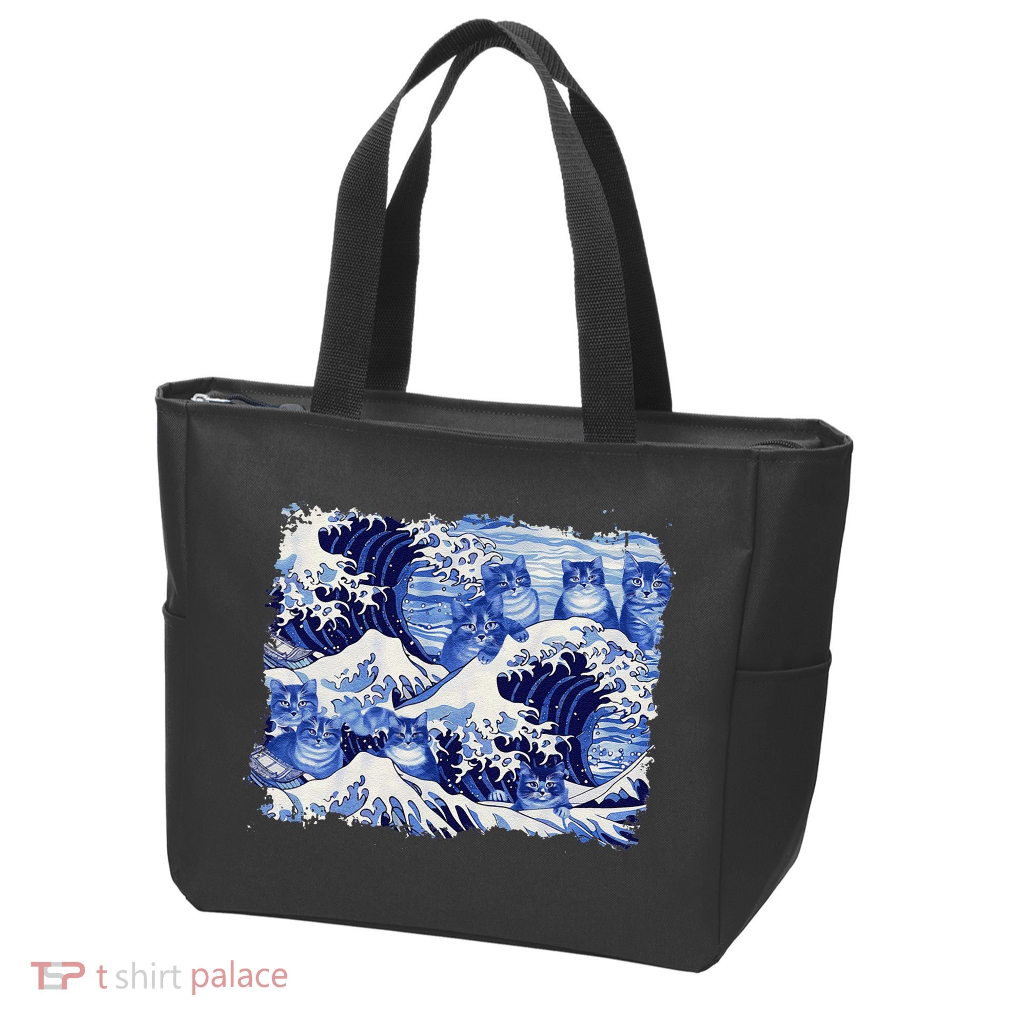 Blue Cats Wave For Kamala Funny Cat Owners Kamala Harris Gift Tote Bag
