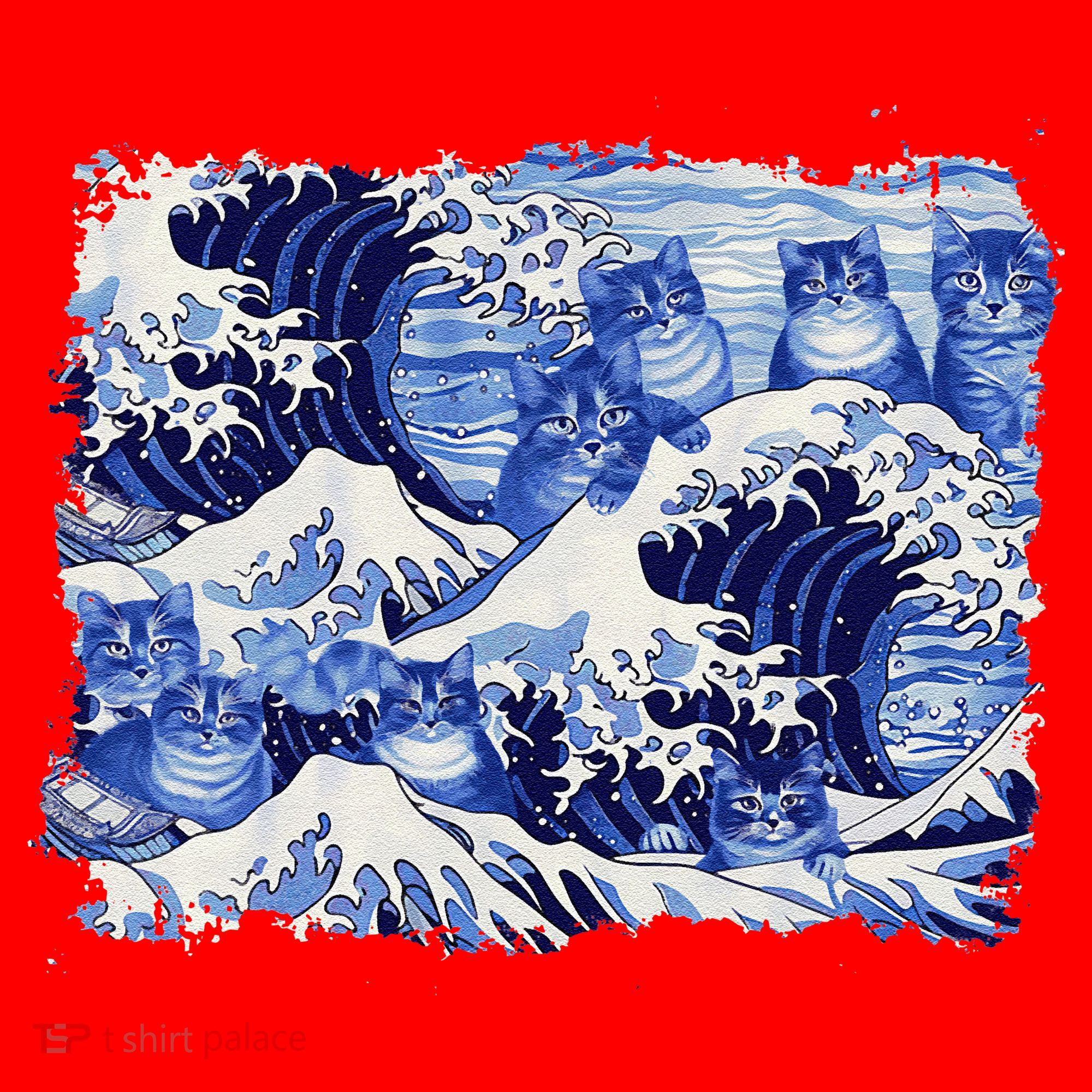 Blue Cats Wave For Kamala Funny Cat Owners Kamala Harris Gift Santa Hat