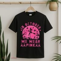 Breast Cancer Women Halloween In October We Wear Pin.K T-Shirt thumb 2