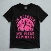 Breast Cancer Women Halloween In October We Wear Pin.K T-Shirt thumb 5