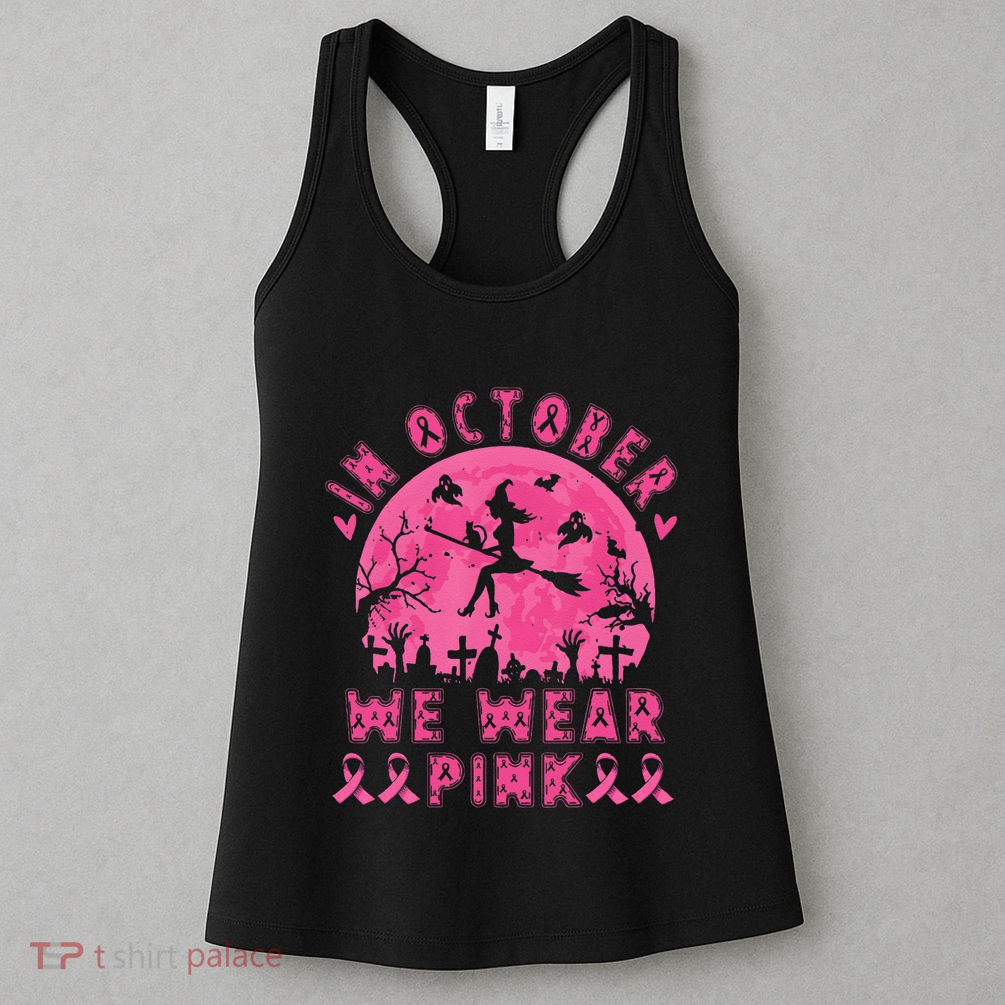 Breast Cancer Women Halloween In October We Wear Pin.K Women's Tank Top