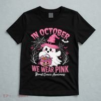 Breast Cancer Women Halloween In October We Wear Pin.K T-Shirt thumb 5