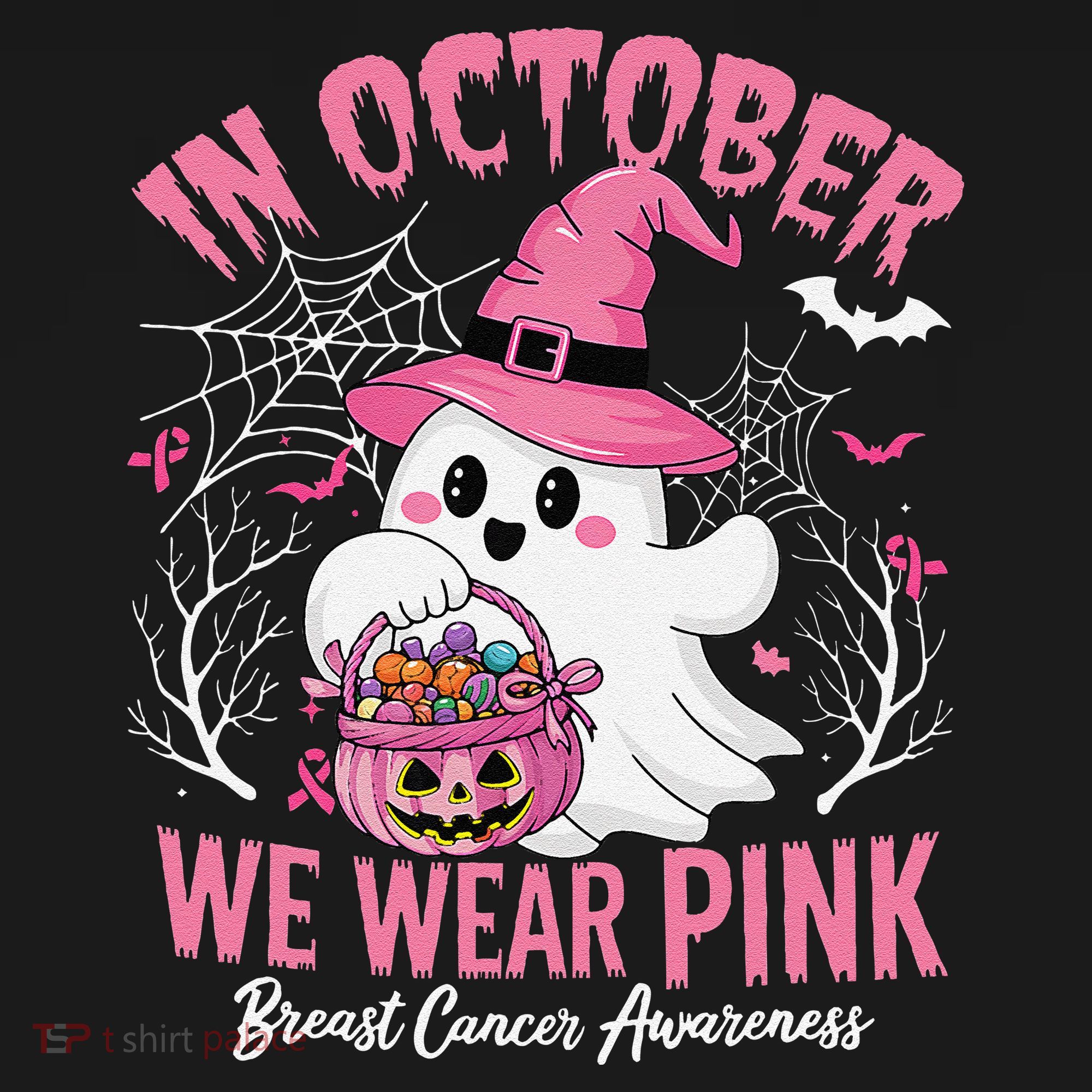 Breast Cancer Women Halloween In October We Wear Pin.K Women's Hoodie