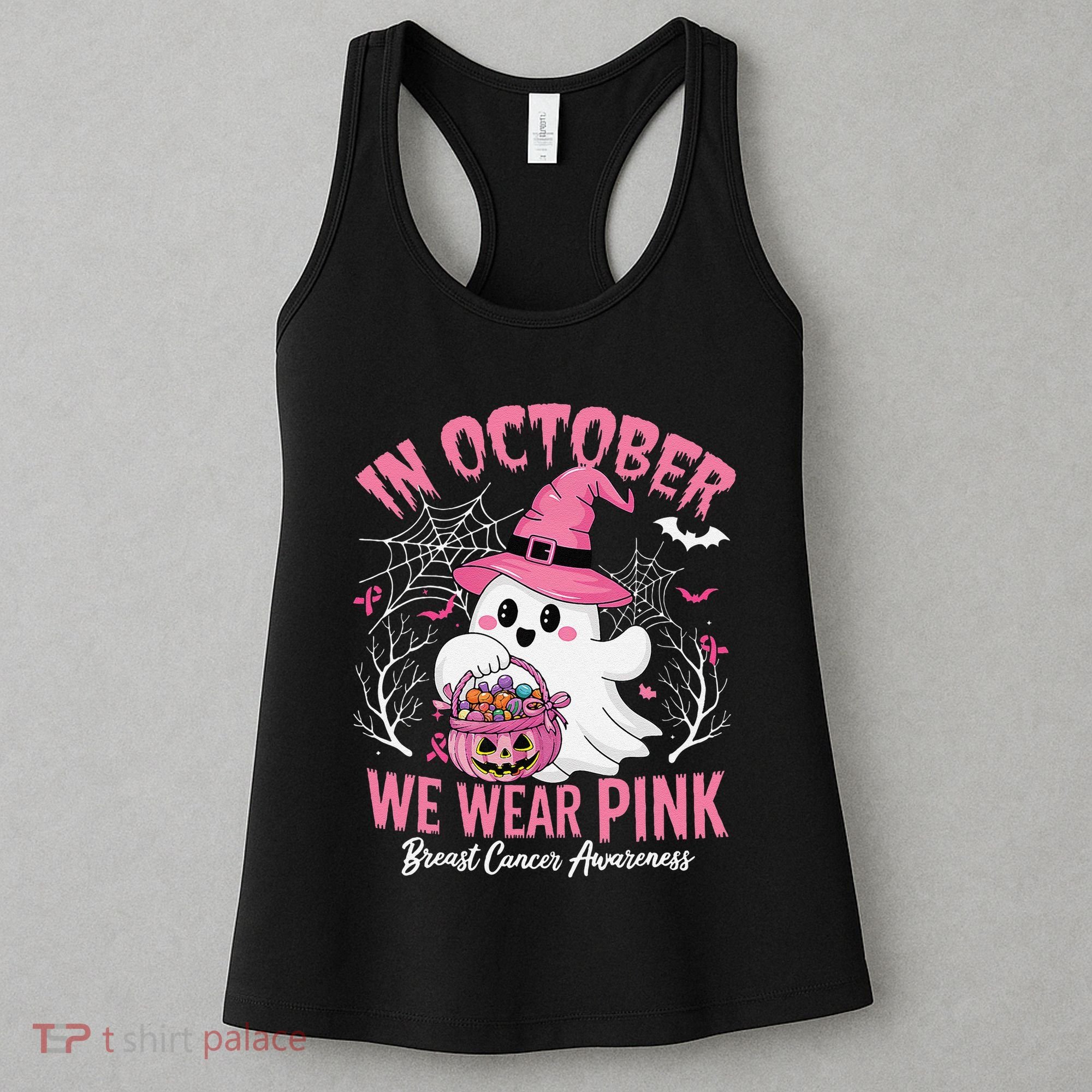 Breast Cancer Women Halloween In October We Wear Pin.K Women's Tank Top