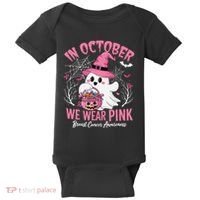 Breast Cancer Women Halloween In October We Wear Pin.K Baby Bodysuit thumb 0