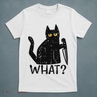 Black Cat What Knife Funny Murderous Halloween Pet Women T-Shirt thumb 5