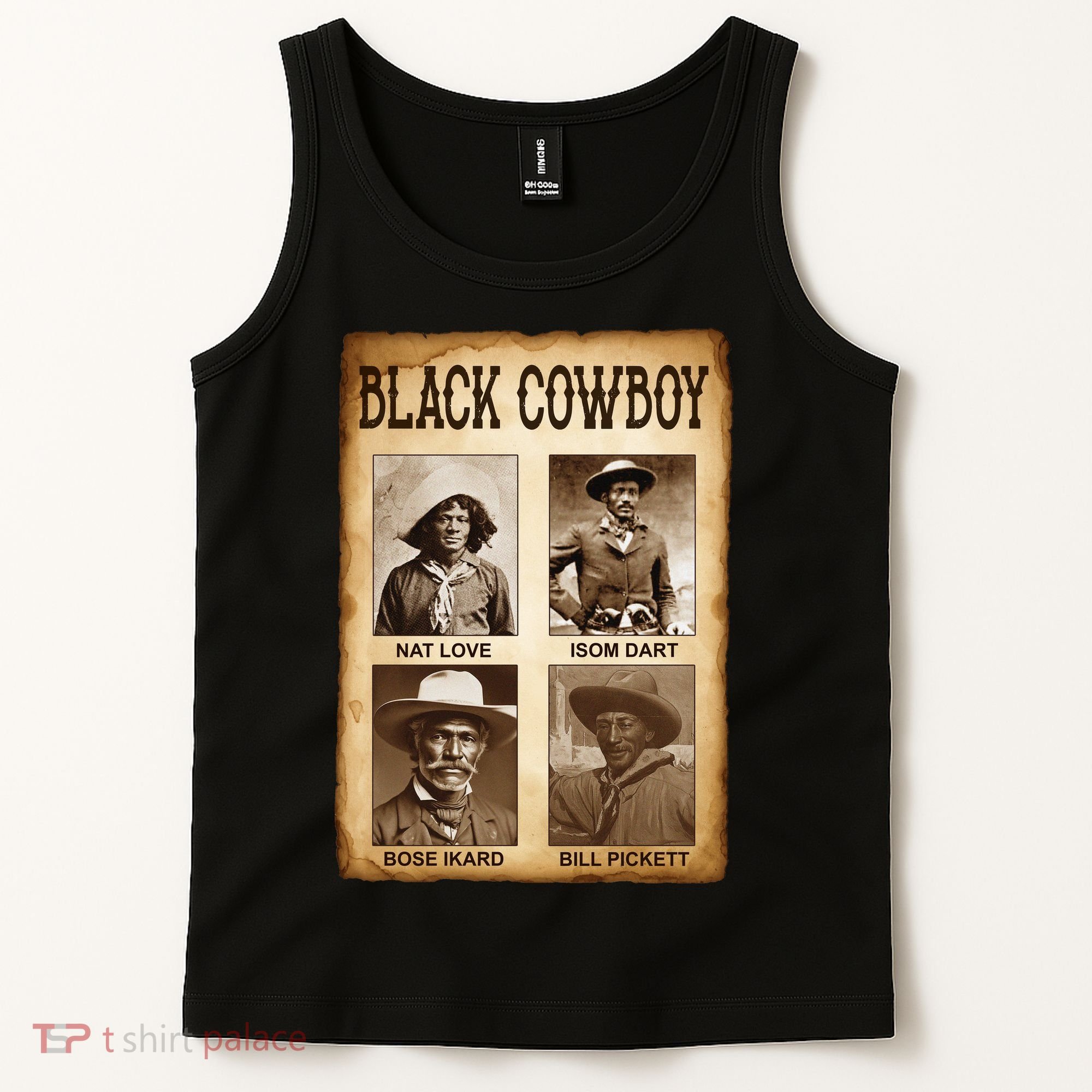 Black Cowboy Western Rodeo Melanin Black History Texas Tank Top