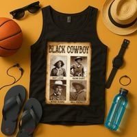 Black Cowboy Western Rodeo Melanin Black History Texas Tank Top thumb 4