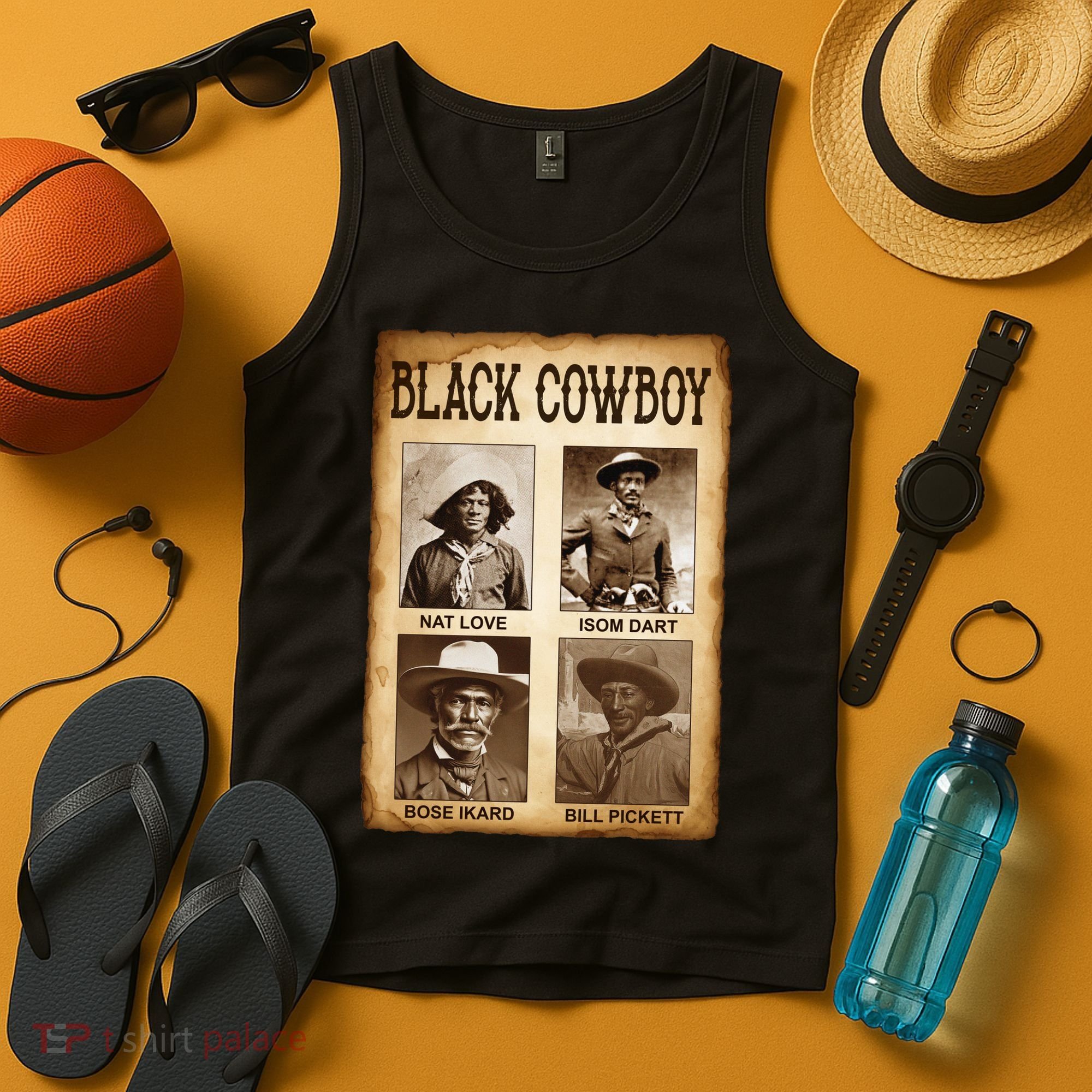 Black Cowboy Western Rodeo Melanin Black History Texas Tank Top