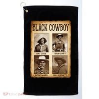 Black Cowboy Western Rodeo Melanin Black History Texas Golf Towel thumb 0