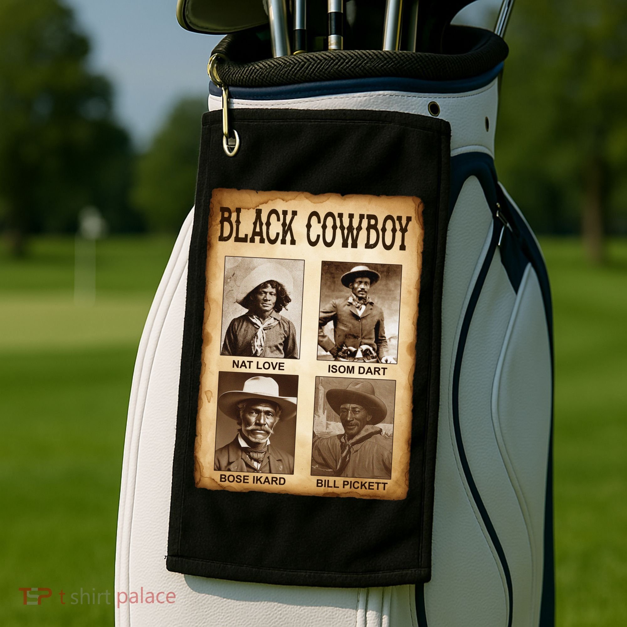 Black Cowboy Western Rodeo Melanin Black History Texas Golf Towel
