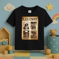 Black Cowboy Western Rodeo Melanin Black History Texas Toddler T-Shirt thumb 3