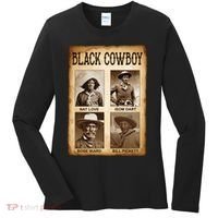 Black Cowboy Western Rodeo Melanin Black History Texas Women's Long Sleeve Shirt thumb 0