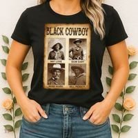 Black Cowboy Western Rodeo Melanin Black History Texas Women's T-Shirt thumb 2