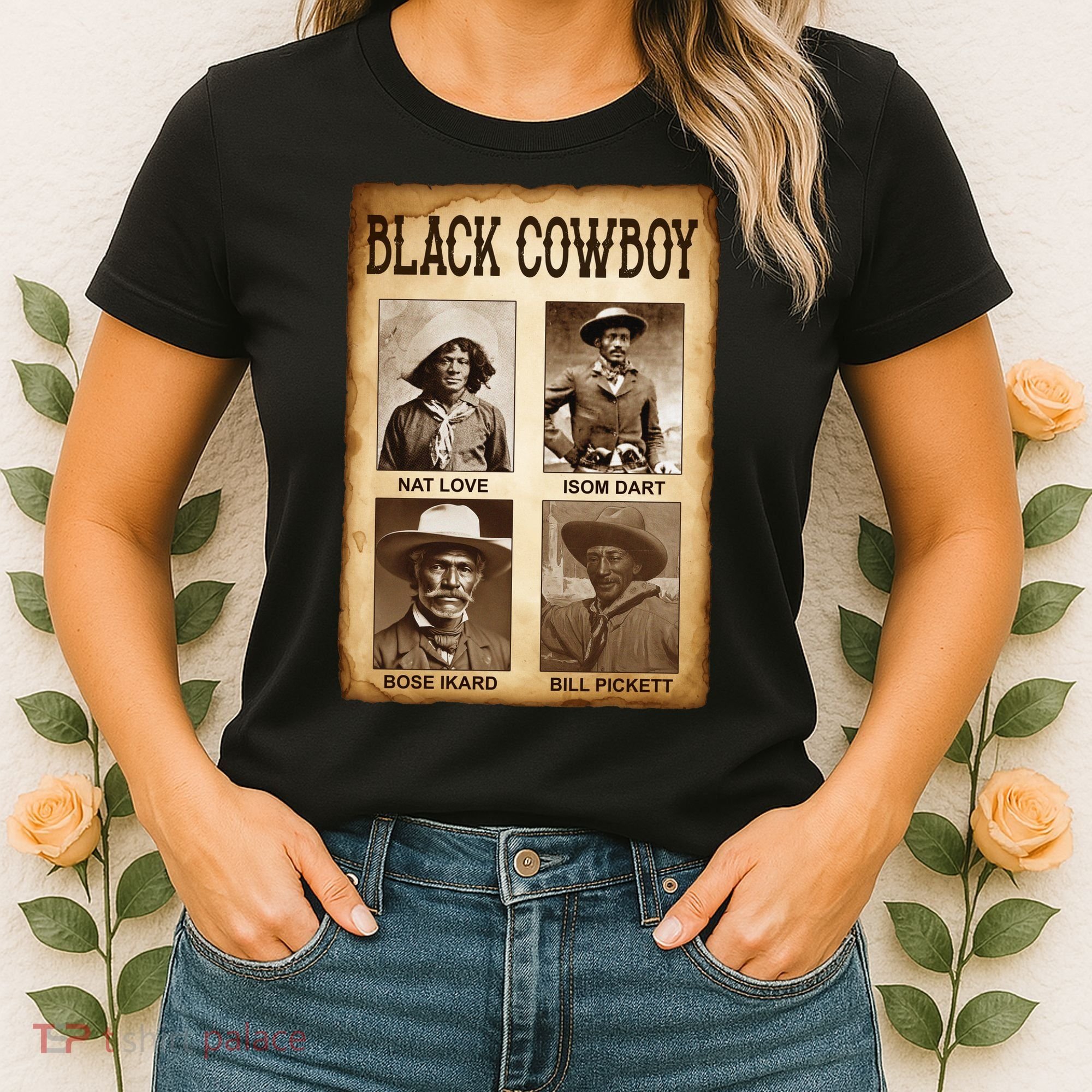 Black Cowboy Western Rodeo Melanin Black History Texas Women's T-Shirt