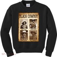 Black Cowboy Western Rodeo Melanin Black History Texas Kids Sweatshirt thumb 0