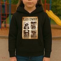Black Cowboy Western Rodeo Melanin Black History Texas Kids Hoodie thumb 3