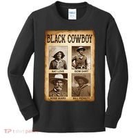 Black Cowboy Western Rodeo Melanin Black History Texas Kids Long Sleeve Shirt thumb 0