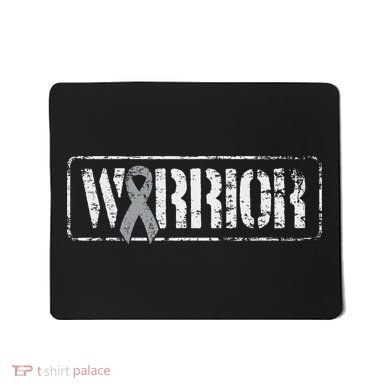 Brain Cancer Warrior Grey Military Style Ribbon Mousepad
