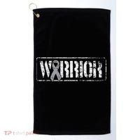 Brain Cancer Warrior Grey Military Style Ribbon Golf Towel thumb 0
