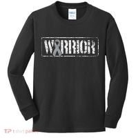 Brain Cancer Warrior Grey Military Style Ribbon Kids Long Sleeve Shirt thumb 0