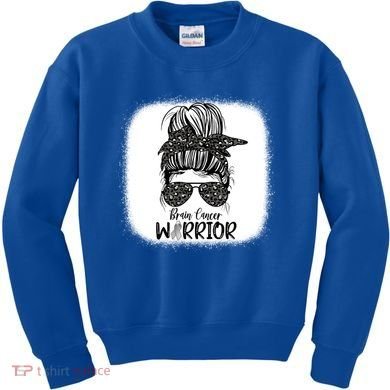 Brain Cancer Warrior Gift Kids Sweatshirt