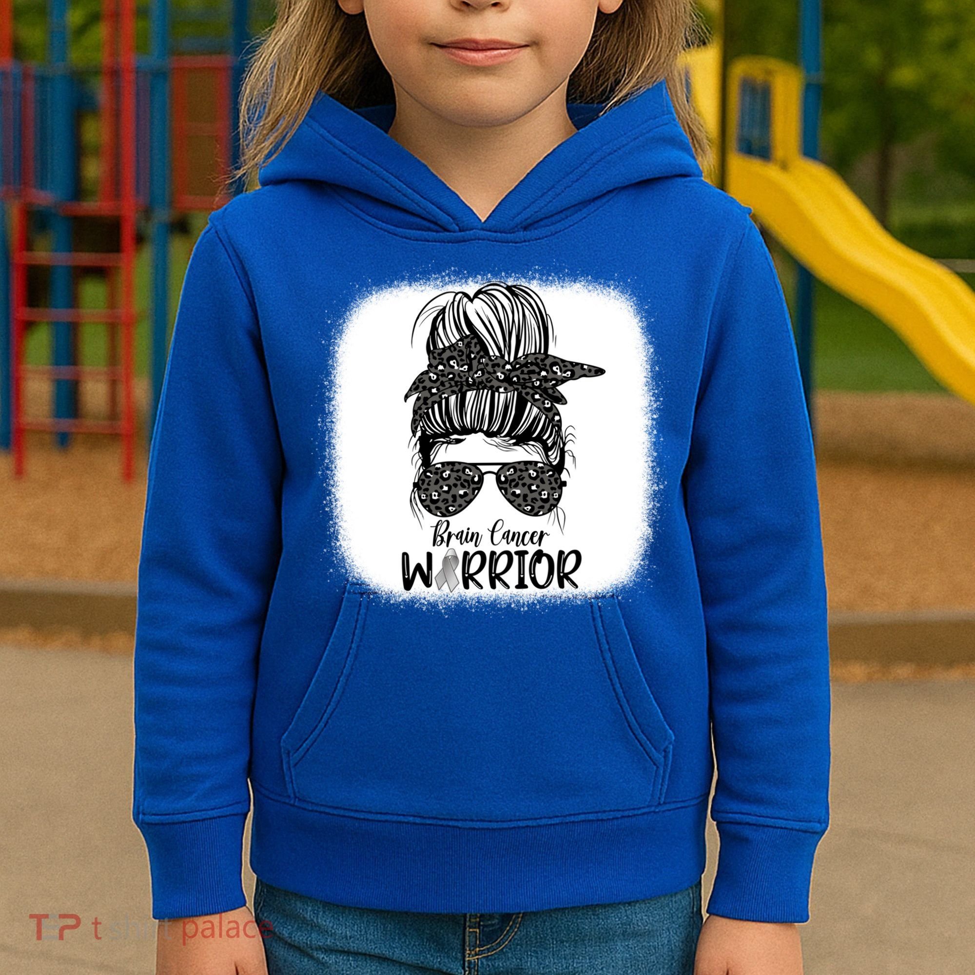 Brain Cancer Warrior Gift Kids Hoodie