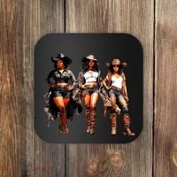 Black Cowgirl Western Rodeo Melanin Black History Texas Coaster thumb 0