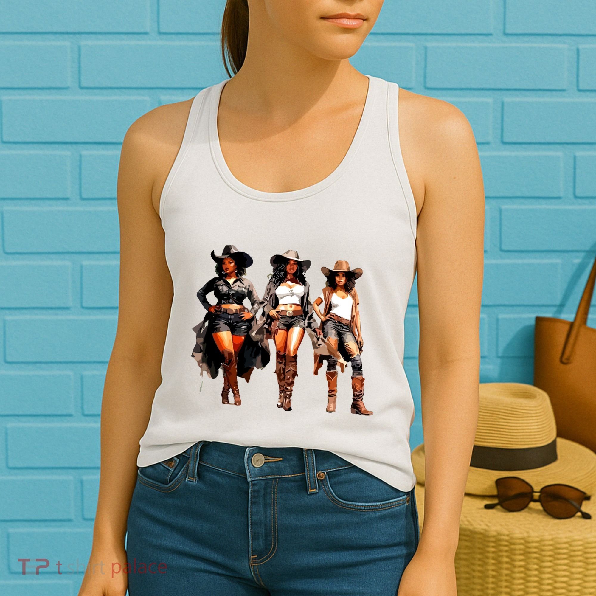 Black Cowgirl Western Rodeo Melanin Black History Texas Women's Tank Top