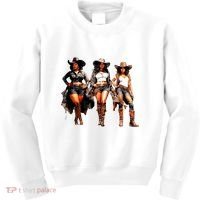 Black Cowgirl Western Rodeo Melanin Black History Texas Kids Sweatshirt thumb 0
