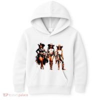 Black Cowgirl Western Rodeo Melanin Black History Texas Kids Hoodie thumb 0