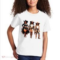 Black Cowgirl Western Rodeo Melanin Black History Texas Kids T-Shirt thumb 2