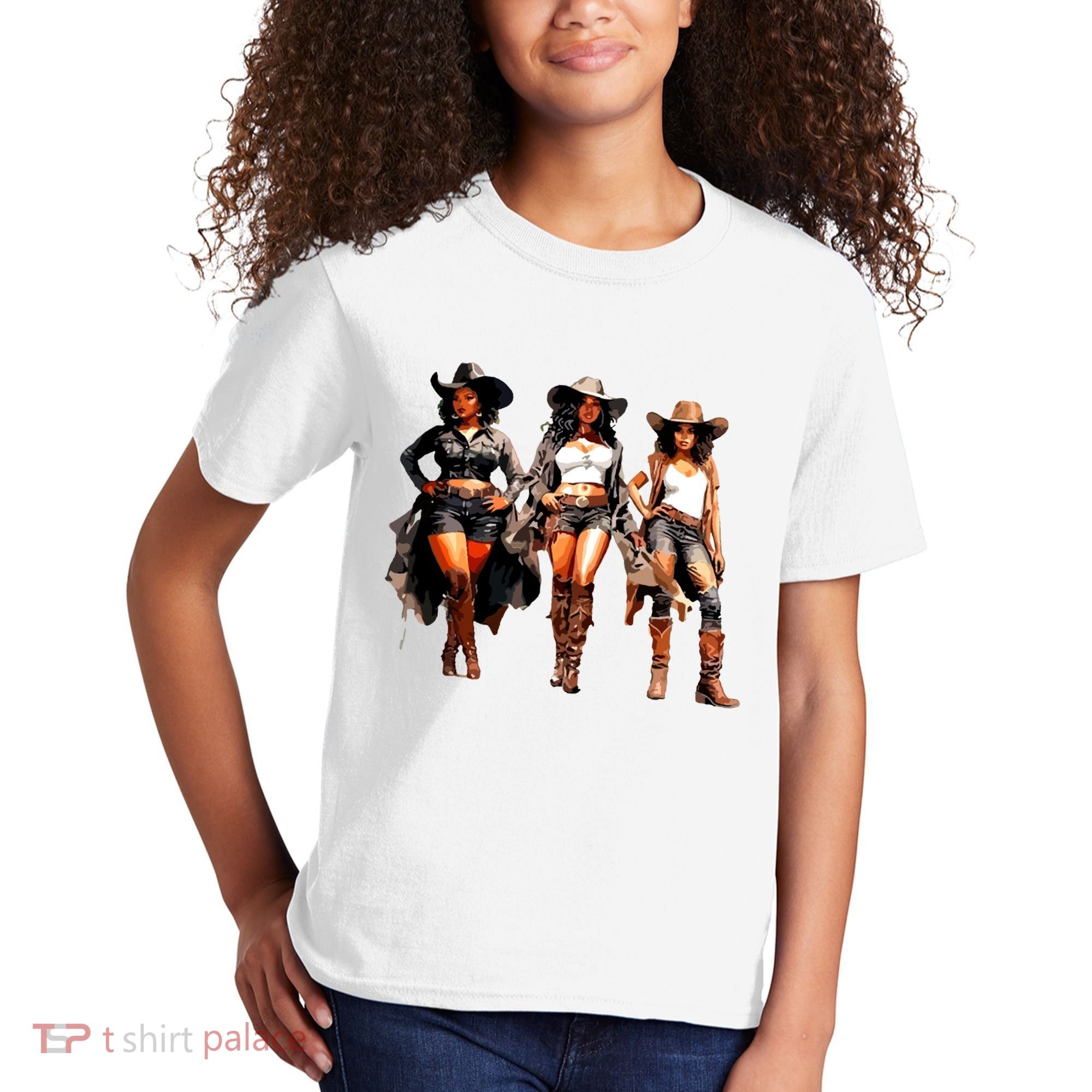 Black Cowgirl Western Rodeo Melanin Black History Texas Kids T-Shirt
