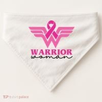 Breast Cancer Warrior Gift For Her USA-Made Doggie Bandana thumb 0