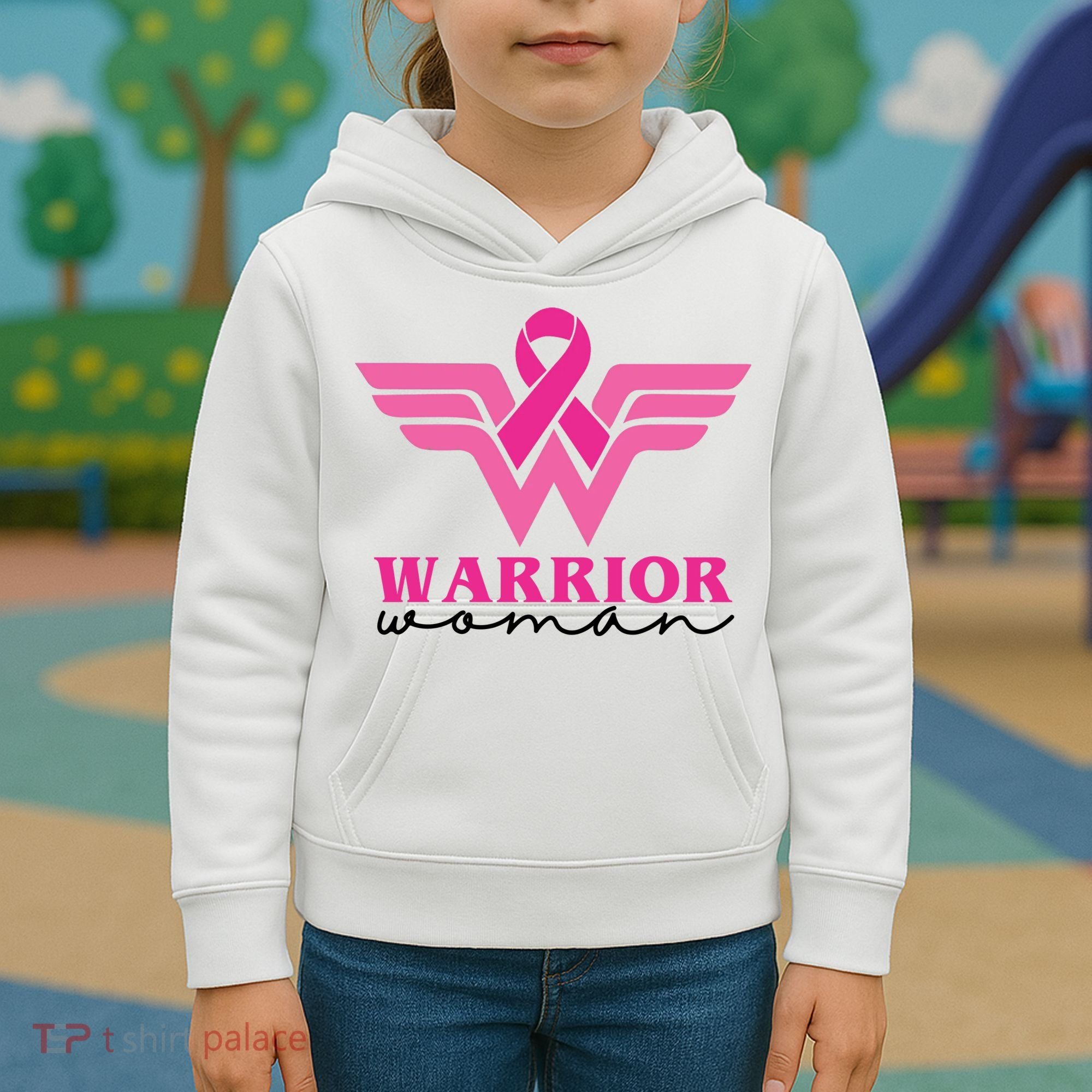 Breast Cancer Warrior Gift For Her Kids Hoodie