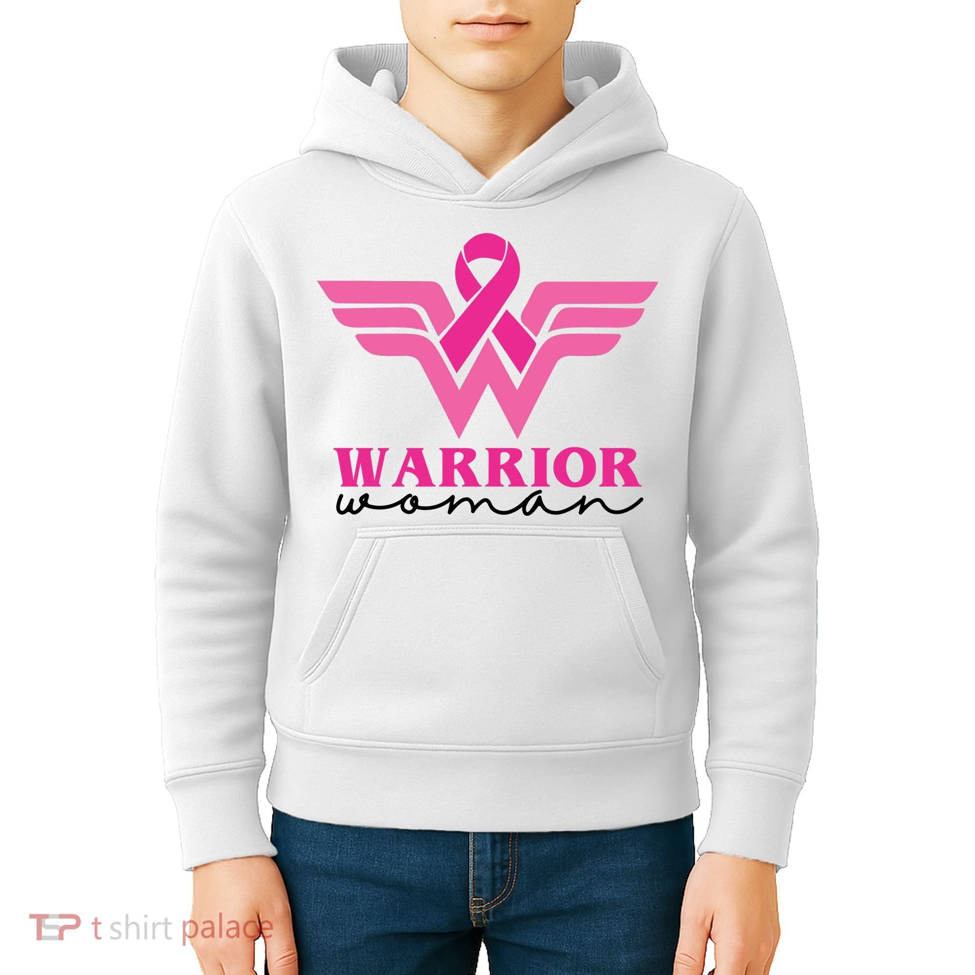 Breast Cancer Warrior Gift For Her Kids Hoodie