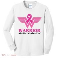 Breast Cancer Warrior Gift For Her Kids Long Sleeve Shirt thumb 0
