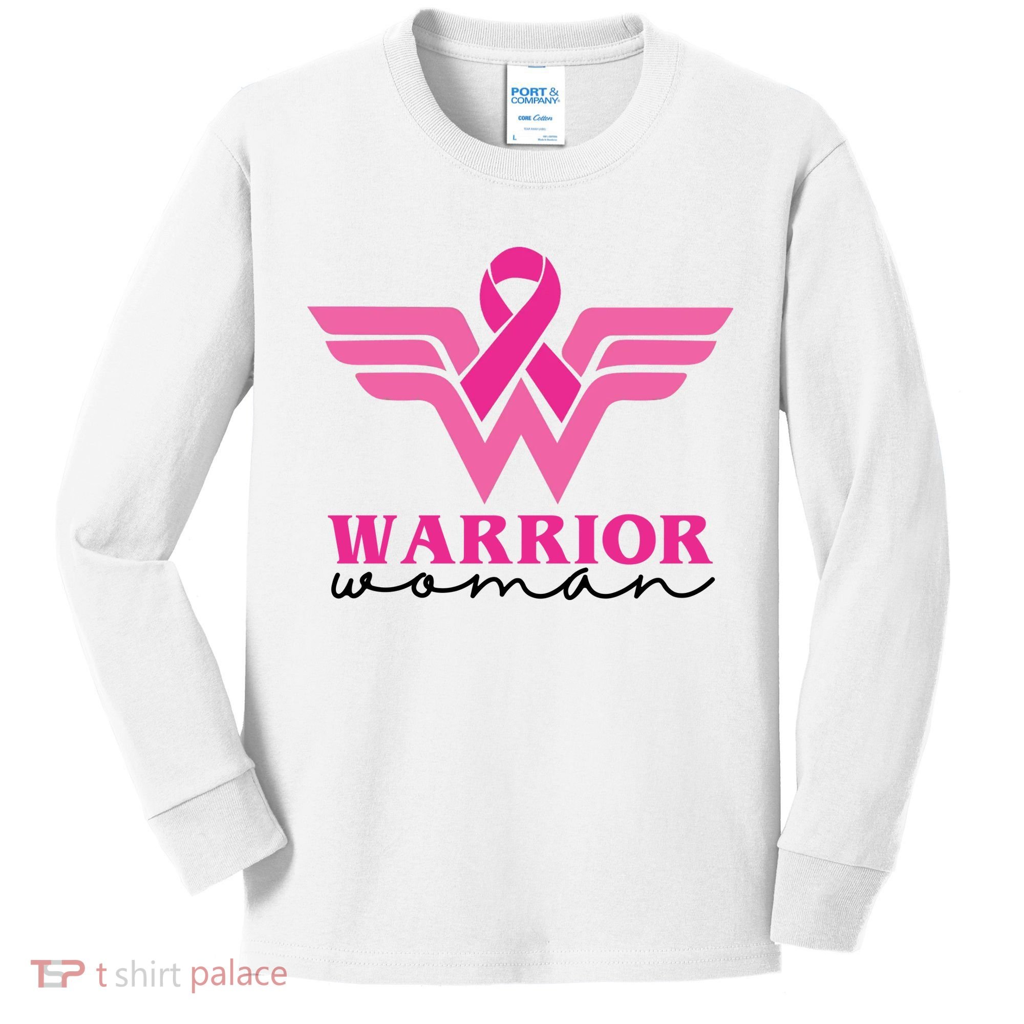 Breast Cancer Warrior Gift For Her Kids Long Sleeve Shirt