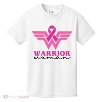 Breast Cancer Warrior Gift For Her Kids T-Shirt thumb 0