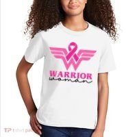Breast Cancer Warrior Gift For Her Kids T-Shirt thumb 2