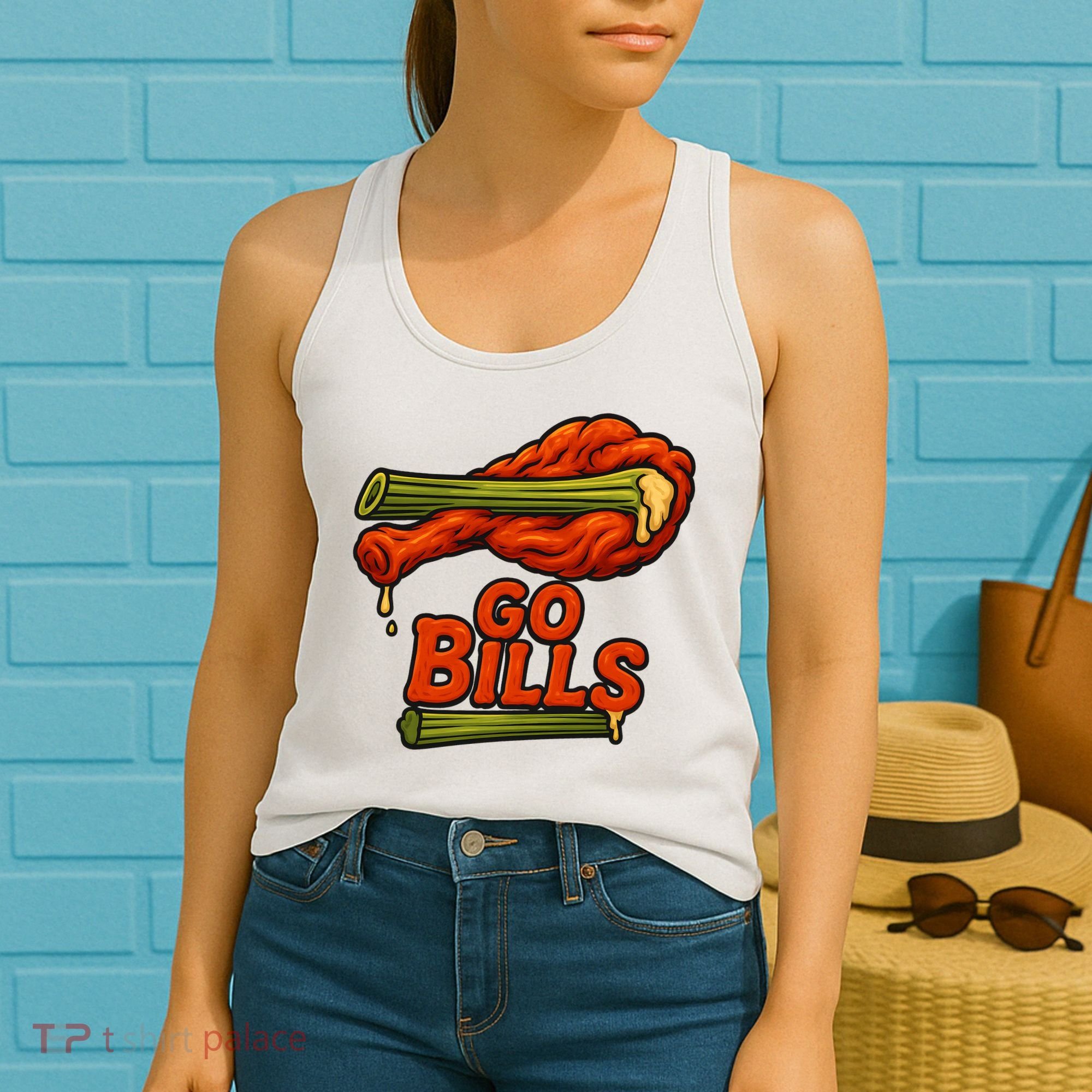Bills Chicken Wings Funny Football Fan Women's Tank Top